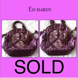 Purple Leopard Ed Hardy Bag